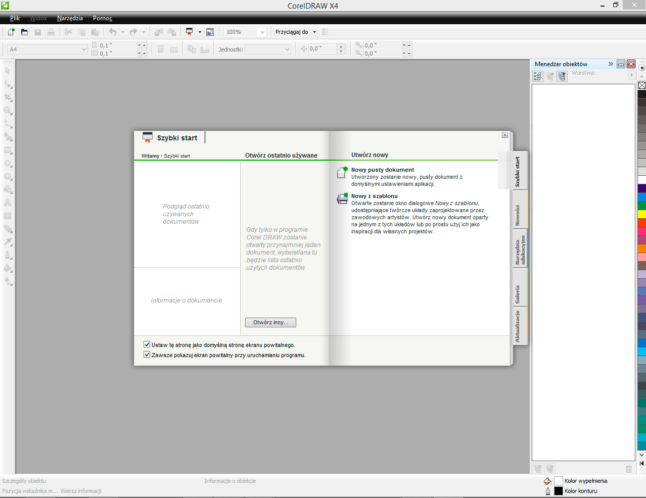 tworzenie dokumentu coreldraw