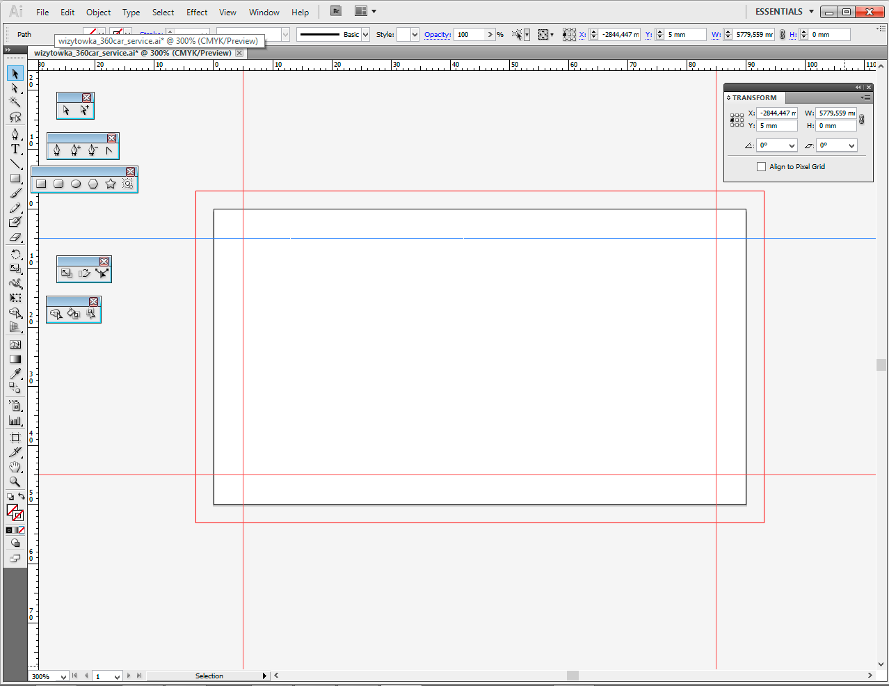 projekt wizytówki - pusty dokument illustrator