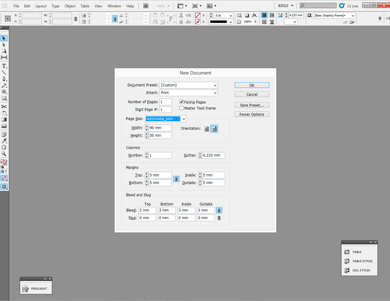 tworzenie dokumentu indesign