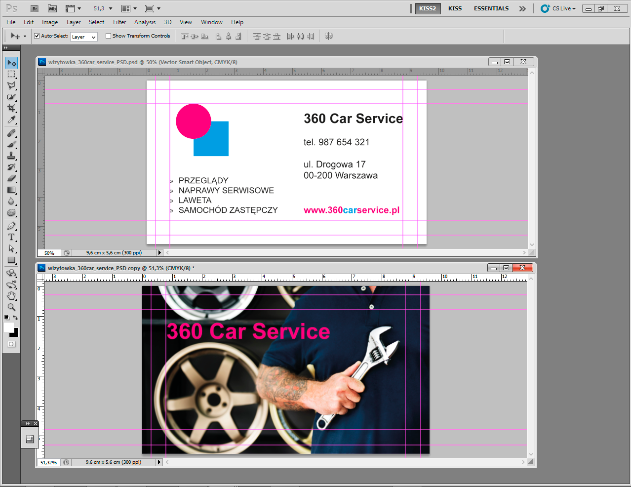gotowy projekt wizytówki photoshop